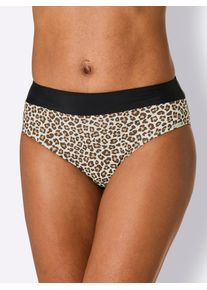 Bikini-Hose feel good, Damen, Gr. 52, Normalgr&ouml;&szlig;en, beige (champagner, schoko, bedruckt), Elasthan, Polyamid, Badehosen Bikini-Hose