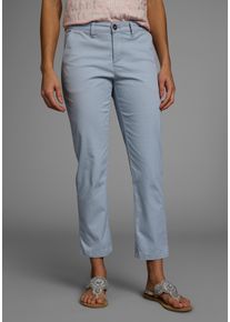 7/8-Hose DELMAO, Damen, Gr. 42, N-Gr, blau, grau, Web, Obermaterial: 98% Baumwolle, 2% Elasthan, unifarben, bequem 7/8-L&auml;nge, Hosen 7/8-Hose, mit funktionalen Eingriff- & Ziertaschen