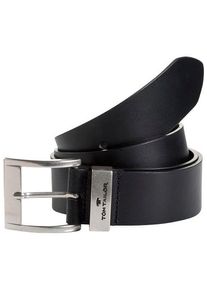 Lederg&uuml;rtel Tom Tailor "TTTOM", Damen, Gr. 95, schwarz, B&uuml;ffelleder, unifarben, G&uuml;rtel Lederg&uuml;rtel, 4 cm breiter Herreng&uuml;rtel, Casual und Jeans Look
