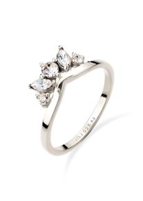 Silberring Elli "Ring Krone mit Kristallen von Swarovski 925 Sterling Silber" Gr. 52, silber, Fingerringe, Damen, 52, Silber 925 (Sterlingsilber), Silberring