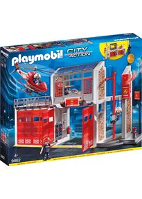 Konstruktions-Spielset Playmobil "Gro&szlig;e Feuerwache (9462), My Action Heroes", bunt, Spielbausteine, Kinder, Kunststoff, Konstruktions-Spielset, Made in Germany