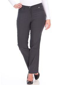 5-Pocket-Hose KjBRAND "Betty Bengaline", Damen, Gr. 56, N-Gr, grau (anthrazit), Web, Obermaterial: 80% Viskose, 17% Polyamid, 3% Elasthan, bequem lang, Hosen 5-Pocket-Hose, in bequemer Form