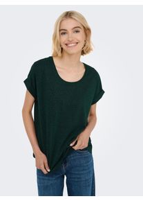Kurzarmshirt Only "ONLMOSTER GLITTER S/S TOP NOOS JRS", Damen, Gr. XL, scarab detail:scarab lurex, Jersey, Obermaterial: 75% Viskose, 11% Polyester, 11% metallisierte Fasern, 3% Elasthan, Glitzermuster, unifarben, regular fit h&uuml;ftlang, Rundhals, Shirts Kurzarmshirt, mit Glitzerdetail