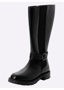 Weitschaftstiefel sheego, Damen, Gr. 40, XL-Schaft, schwarz, Leder, Schuhe Weitschaftstiefel