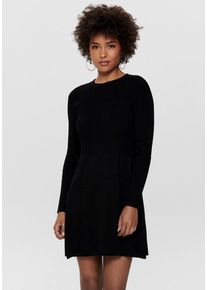 Strickkleid Only "ONLALMA", Damen, Gr. S, N-Gr, schwarz, Strick, Obermaterial: 80% Viskose, 20% Nylon, unifarben, ausgestellt ca. Mitte Oberschenkel, Rundhals, Kleider Strickkleid