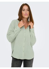 Jacqueline de Yong Hemdbluse JDY "JDYTHEIS LIFE L/S LOOSE SHIRT WVN NOOS", Damen, Gr. L, beige (desert sage), Web, Obermaterial: 100% Baumwolle, unifarben, regular fit h&uuml;ftbedeckend, Blusen Hemdbluse, Baumwolle, regular fit