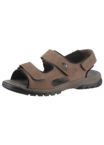Waldl&auml;ufer Riemchensandale WALDL&Auml;UFER "HARALD", Herren, Gr. 12,5 (48), braun, Nubukleder, Schuhe Riemchensandale, Sommerschuh, Klettschuh, Outdoorschuh, in komfortabler H-Weite