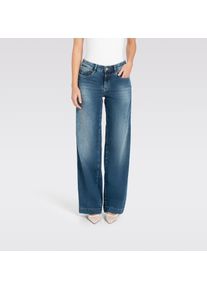 Stretch-Jeans MAC "RICH PALAZZO", Damen, Gr. 48, L&auml;nge 32, navy heavy wash, Denim/Jeans, Obermaterial: 90% Baumwolle, 8% Polyester, 2% Elasthan, weit lang, Jeans Stretch-Jeans, Naht-Details an den Ges&auml;&szlig;taschen