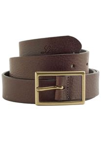 Levi's Lederg&uuml;rtel LEVI'S "RECTANGLE BELT", Damen, Gr. 85, leather braun, Rindsleder, G&uuml;rtel Lederg&uuml;rtel, mit goldfarbener Schlie&szlig;e und Logopr&auml;gung