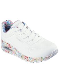 Sneaker Skechers "UNO-MAJESTIC GARDEN", Damen, Gr. 41, bunt (wei&szlig; bunt), Lederimitat, gebl&uuml;mt, Schuhe Sneaker, Keilsneaker, Plateausneaker mit bedruckter Sohle