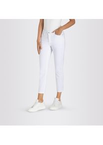 7/8-Jeans MAC "Dream Summer", Damen, Gr. 32, L&auml;nge 28, wei&szlig; (wei&szlig; denim), Denim/Jeans, Obermaterial: 75% Baumwolle, 12% Modal, 9% Polyester, 4% Elasthan, figurbetont kn&ouml;chelfrei, Jeans 7/8-Jeans, verk&uuml;rzt mit Schlitz am Saum