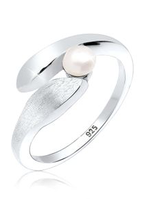 Perlenring Elli "Ring Perlen Wei&szlig; Rund 925 Sterling Silber" Gr. 56, silber, Fingerringe, Damen, 56, ohne Stein, Silber 925 (Sterlingsilber), 13mm, Perlenring