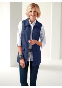 Longweste Classic Basics, Damen, Gr. 44, blau (marine), 100% Polyester, unifarben, Westen Longweste