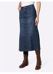 Jeansrock Heine, Damen, Gr. 50, blau (blau, stone, washed), 99% Baumwolle, 1% Elasthan, unifarben, lang, R&ouml;cke Jeansrock