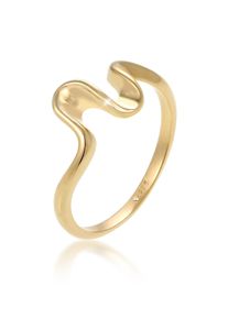 Silberring Elli "Ring Wellen Strand Meer Maritim Trend 925 Silber" Gr. 54, gold, Fingerringe, Damen, 54, Silber 925 (Sterlingsilber), Silberring