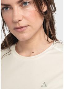 Sch&ouml;ffel Funktionsshirt SCH&Ouml;FFEL "CIRC T Shirt Tauron L", Damen, Gr. 50, beige (9040, natur), Oberstoff: 100% Polyester, Rundhals, Shirts Funktionsshirt