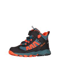 Wanderschuh Trollkids "KIDS TRONFJELL HIKER MID", Jungen, Gr. 38, orange (stormy blau, flame orange, schwarz), Mesh, Synthetik, Schuhe Wanderschuh, wasserdicht