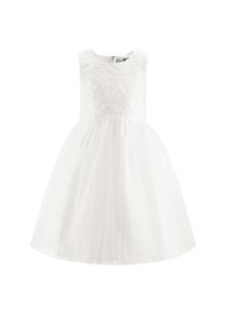 Sommerkleid happy girls "M&auml;dchenkleid", M&auml;dchen, Gr. 116, EURO-Gr&ouml;&szlig;en, wei&szlig; (ecru), Stoff, 100% Polyester, normal, Kleider Sommerkleid