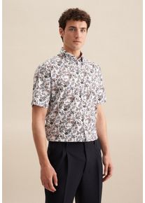 Businesshemd Seidensticker "Regular", Herren, Gr. S (38), normale &Auml;rmell&auml;ngen, orange, 100% Baumwolle, bedruckt, regular fit, gerader Abschluss, Hemden Businesshemd, Regular 1/2 Button-Down-Kragen Druck
