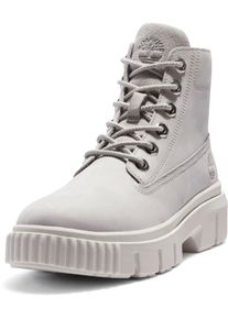 Schn&uuml;rboots Timberland "GREYFIELD MID LACE UP BOOT", Damen, Gr. 42, grau (hellgrau), Leder, Schuhe Schn&uuml;rboots, Winterstiefel, Schn&uuml;rstiefel, Winterschuhe