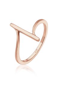 Silberring Elli "Ring Geo Form Geschwungen 925 Sterling Silber" Gr. 54, rosa (rosegold), Fingerringe, Damen, 54, Silber 925 (Sterlingsilber), Silberring