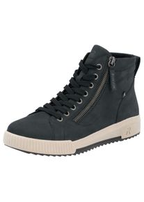 Schn&uuml;rboots RIEKER SPORT, Damen, Gr. 42, blau (nachtblau), Leder, Schuhe Schn&uuml;rboots, Stiefelette, High Top Sneaker, Freizeitboots mit Rei&szlig;verschluss