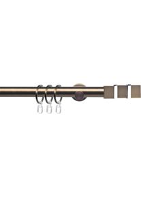 Gardinenstange Liedeco "CELQUADE01SG1L" Gr. 2, braun (bronzefarben), L:160cm &Oslash;:25mm, Metall, Gardinenstangen, Gardinenstange, 1-l&auml;ufig im Fixma&szlig; &Oslash; 25 mm