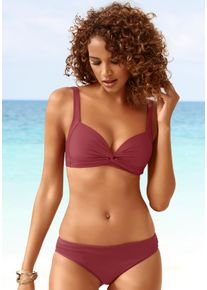 Triangel-Bikini Lascana, Damen, Gr. 34, Cup A, rot (rostrot), Polyamid, unifarben, Bikini-Sets Triangel-Bikini, in Bralette-Form