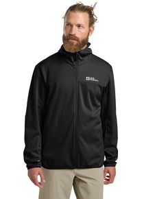 Softshelljacke Jack Wolfskin "FELDBERG HOODY M", Herren, Gr. M (50), schwarz, Obermaterial: 100% Polyester. Futter: 100% Polyester, Jacken Softshelljacke
