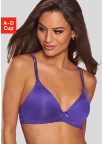Bralette-BH Vivance "Anisa", Damen, Gr. 85, Cup B, lila, Microtouch, Obermaterial: 60% Polyamid, 35% Polyester, 5% Elasthan, BHs Bralette-BH, (ohne B&uuml;gel) mit Push-up-Kissen und Spitzenr&uuml;cken, sexy Dessous