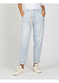 5-Pocket-Jeans Gang "94VIA JOGGER", Damen, Gr. 29, N-Gr, blau (sunny ice blau), Denim/Jeans, Obermaterial: 98% Baumwolle, 2% Elasthan, l&auml;ssig geschnitten, Jeans 5-Pocket-Jeans, mit Kordel-G&uuml;rtel und O-Shape