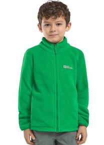 Fleecejacke Jack Wolfskin "TAUNUS JACKET K", Kinder, Gr. 128, mystic gr&uuml;n, Fleece, Obermaterial: 100% Polyester, normal, mit Gummizug, Jacken Fleecejacke, Winddicht, w&auml;rmend, atmungsaktiv, &Uuml;bergangsjacke, f&uuml;r Kinder