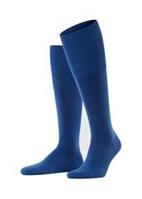 Kniestr&uuml;mpfe Falke "Airport", Herren, Gr. 47-48, blau (royal blau), Materialmix, unifarben, normal, Socken Kniestr&uuml;mpfe, Merinowolle au&szlig;en, langes B&uuml;ndchen, atmungsaktiv, klimaregulierend