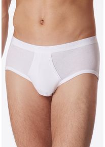 Slip Schiesser "Original Classics", Herren, Gr. 7, wei&szlig; (100, wei&szlig;), Feinripp, Obermaterial: 100% Baumwolle, unifarben, k&ouml;rpernah, Unterhosen Slip, mit Eingriff, Feinripp, ohne st&ouml;rende Seitenn&auml;hte