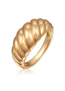 Silberring Elli "Ring Ring Organic Stil Rhodium-Finish Gold Messing" Gr. 58, gold, Fingerringe, Damen, 58, Messing, Silberring