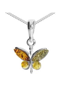 Kette mit Anh&auml;nger OSTSEE-SCHMUCK "OSTSEE-SCHMUCK Kette mit Anh&auml;nger Schmetterling", silber (wei&szlig;, neutral), Halsketten, M&auml;dchen, 36 bis 38cm, Silber 925 (Sterlingsilber), L: 36 38, Kette mit Anh&auml;nger