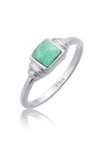 Silberring Elli Premium "Ring Amazonit Edelstein Quadrat Vintage 925 Silber" Gr. 54, silber, Fingerringe, Damen, 54, Silber 925 (Sterlingsilber), Silberring