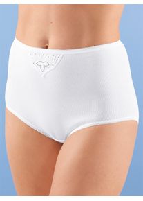 Taillenslip Schiesser, Damen, Gr. 38, 2 Stk., wei&szlig;, 100% Baumwolle, Unterhosen Taillenslip