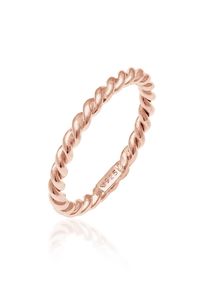 Silberring NENALINA "Ring Gedreht Kordel Spirale Basic Schlicht 925 Silber" Gr. 52, rosa (rosegold), Fingerringe, Damen, 52, Silber 925 (Sterlingsilber), Silberring