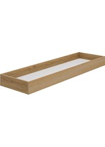 Bettschubkasten GAMI "OTELLO", beige (helvezia eiche nachbildung), B:160cm H:15cm T:47cm, Holzwerkstoff, Schubladen, Bettschubkasten, Bettschublade zur Aufbewahrung