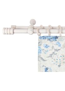 Gardinenstange SN DECO GROUP "Pisa", beige (wei&szlig; antikfarben), L:440cm, Holzwerkstoff, Gardinenstangen, Gardinenstange, 28 mm, Holz, verschiedene L&auml;ngen und Farben, Komplettset
