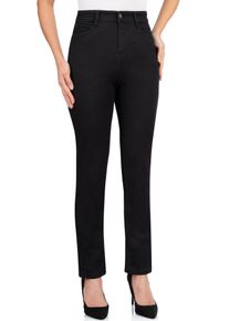 Straight-Jeans WONDERJEANS "High Waist Straigth", Damen, Gr. 36, L&auml;nge 32, schwarz (forever pure schwarz), Denim/Jeans, Obermaterial: 65% Baumwolle, 30% Polyester, 5% Elasthan, unifarben, straight fit lang, Jeans Straight-Jeans, mit Stretch