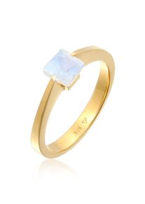Silberring Elli Premium "Ring Solit&auml;r Edelstein Viereck Klassik 925 Silber" Gr. 56, gold, Fingerringe, Damen, 56, Silber 925 (Sterlingsilber), Silberring