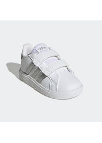 Sneaker adidas Sportswear "GRAND COURT LIFESTYLE HOOK AND LOOP", M&auml;dchen, Gr. 25, wei&szlig; (cloud wei&szlig;, matte silber, matte silber), Synthetik, Textil, Schuhe Sneaker, f&uuml;r Kinder, Design auf den Spuren des adidas Superstar