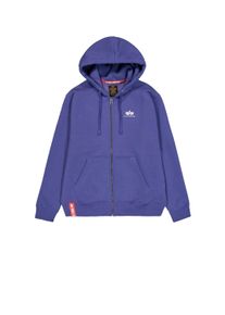 Hoodie Alpha Industries "Basic Zip Hoodie SL", Damen, Gr. XL, lila (night lila), Obermaterial: 80% Baumwolle, 20% Polyester, regular fit, Sweatshirts Hoodie