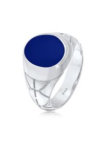 Siegelring Kuzzoi "Ring Basic Herren Siegelring Oval Emaille 925er Silber" Gr. 62, silber, Fingerringe, Herren, 62, ohne Stein, Silber 925 (Sterlingsilber), 11mm, Siegelring