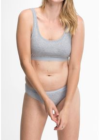 Bustier Speidel "Bio Cotton plus", Damen, Gr. 42, N-Gr, grau (kiesel, m&eacute;l&eacute;), Obermaterial: 92% Baumwolle, 8% Elasthan, unifarben, BHs Bustier, Baumwollmix, ohne Verschluss, elastisch, sportlich, basic