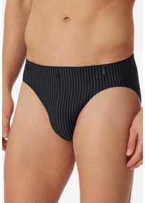 Minislip Schiesser "Long Life Soft", Herren, Gr. 6, schwarz (001, schwarz), Single Jersey, Obermaterial: 75% Modal, 15% Polyester, 10% Elasthan, k&ouml;rpernah, Unterhosen Minislip, gestreift, ohne Eingriff, optimales Feuchtigkeitsmanagement
