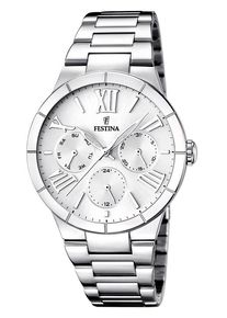Multifunktionsuhr Festina, silber (silberfarben, wei&szlig;, wei&szlig;), Armbanduhren, Damen, silberfarben, Multifunktionsuhr, Armbanduhr, Quarzuhr, Damenuhr, Edelstahlarmband, Datum
