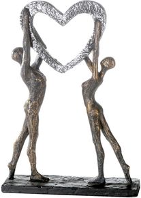 Dekofigur CASABLANCA BY GILDE "Skulptur Victory", braun (bronzefarben), B:26cm H:37cm T:7cm, Polyresin, Dekofiguren, Dekofigur, Dekoobjekt, H&ouml;he 37 cm, mit Herz, mit Spruchanh&auml;nger, Wohnzimmer